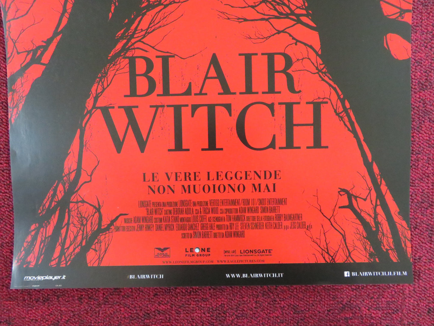 BLAIR WITCH ITALIAN LOCANDINA POSTER JAMES ALLEN MCCUNE CALLIE HERNANDEZ 2016