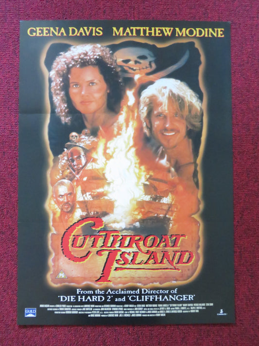 CUTTHROAT ISLAND VHS VIDEO POSTER GEENA DAVIS MATTHEW MODINE 1995