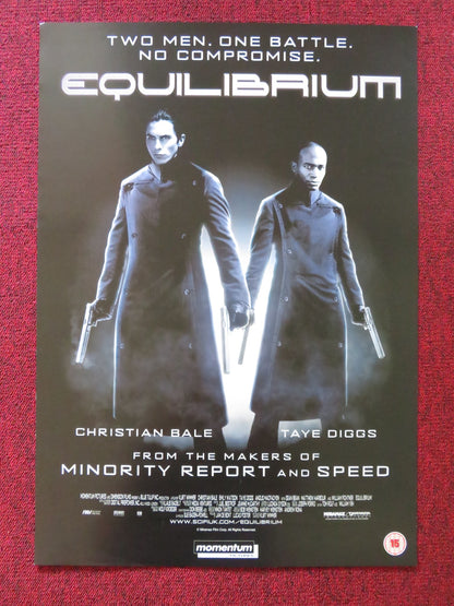 EQUILIBRIUM VHS VIDEO POSTER CHRISTIAN BALE TAYE DIGGS 2002