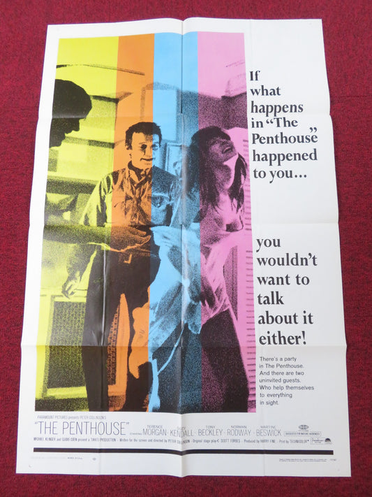 THE PENTHOUSE FOLDED US ONE SHEET POSTER TERENCE MORGAN SUZY KENDALL 1967