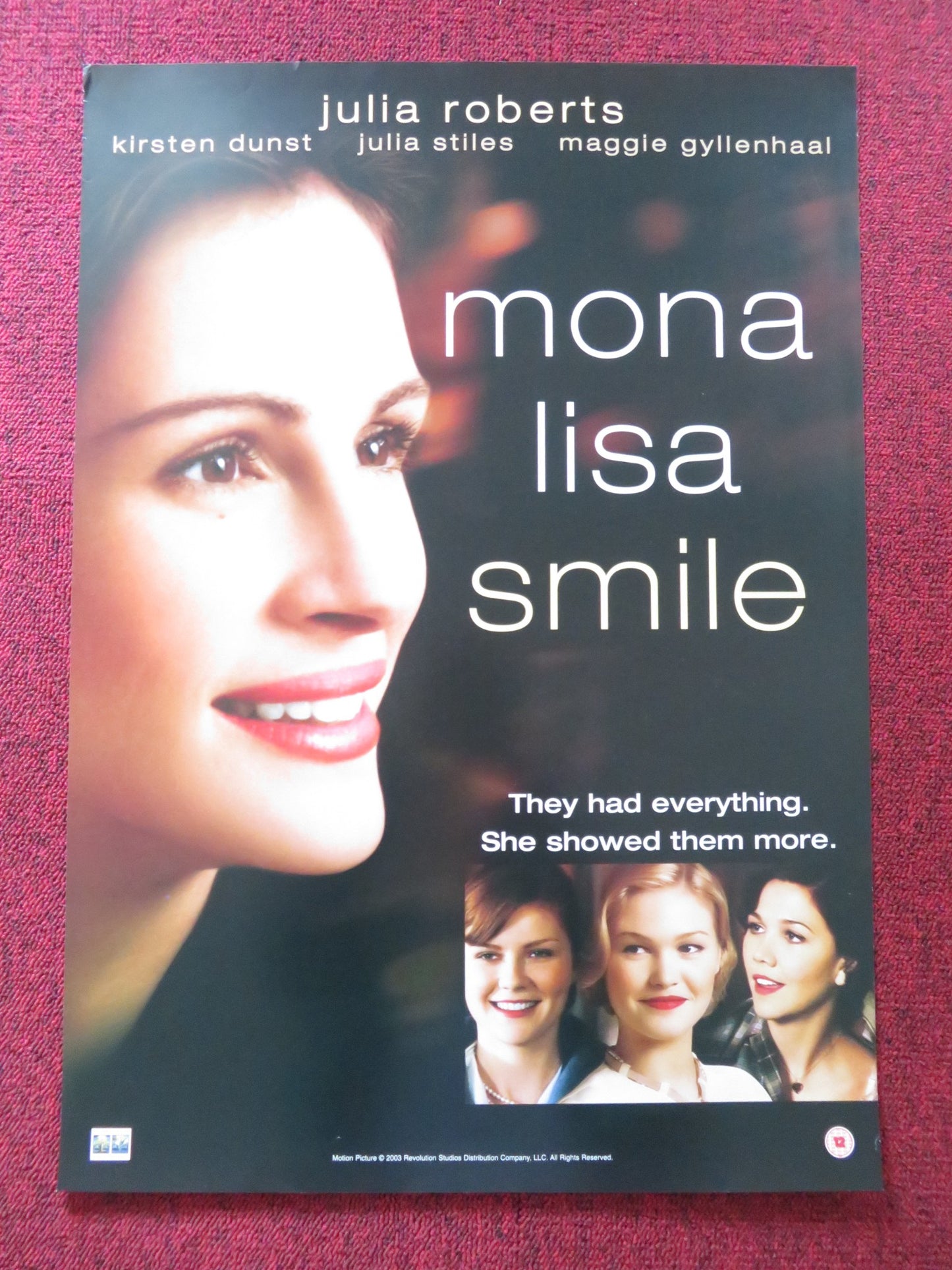 MONA LISA SMILE VHS VIDEO POSTER JULIA ROBERTS KIRSTEN DUNST 2003