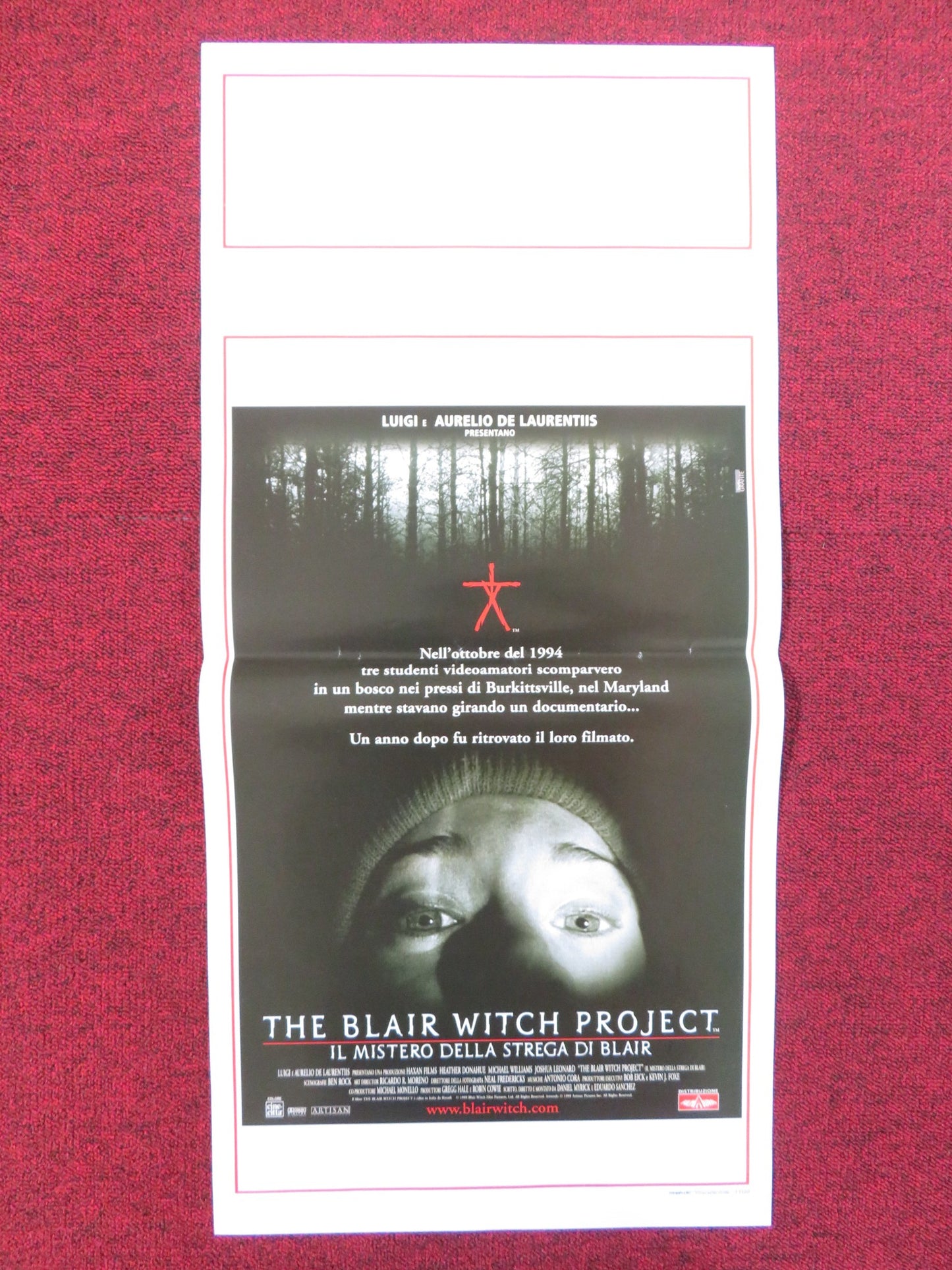 THE BLAIR WITCH PROJECT ITALIAN LOCANDINA POSTER HEATHER DONAHUE 1999