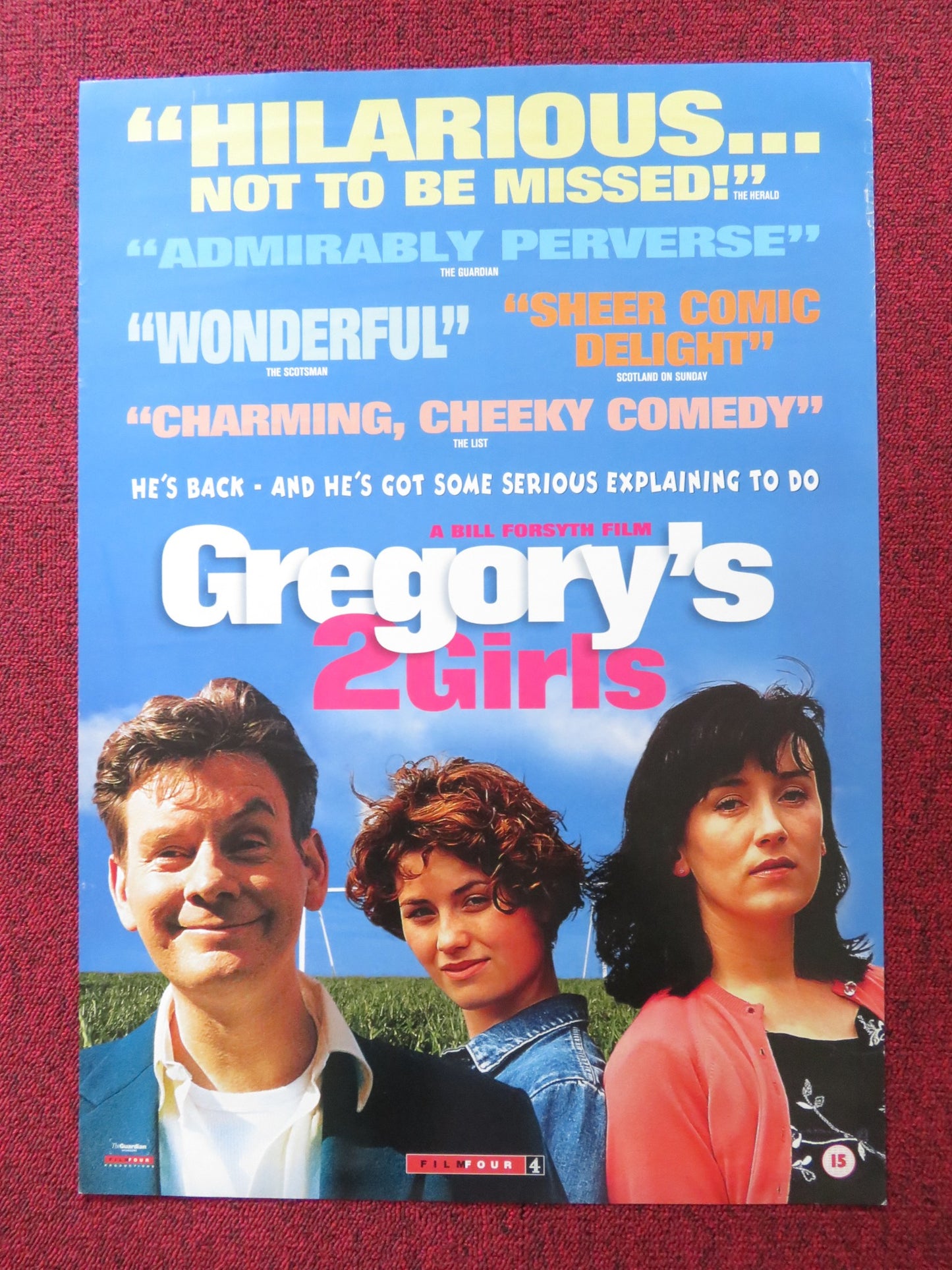 GREGORY'S 2 GIRLS VHS VIDEO POSTER CARLY MCKINNON  JOHN MURTAGH 1999