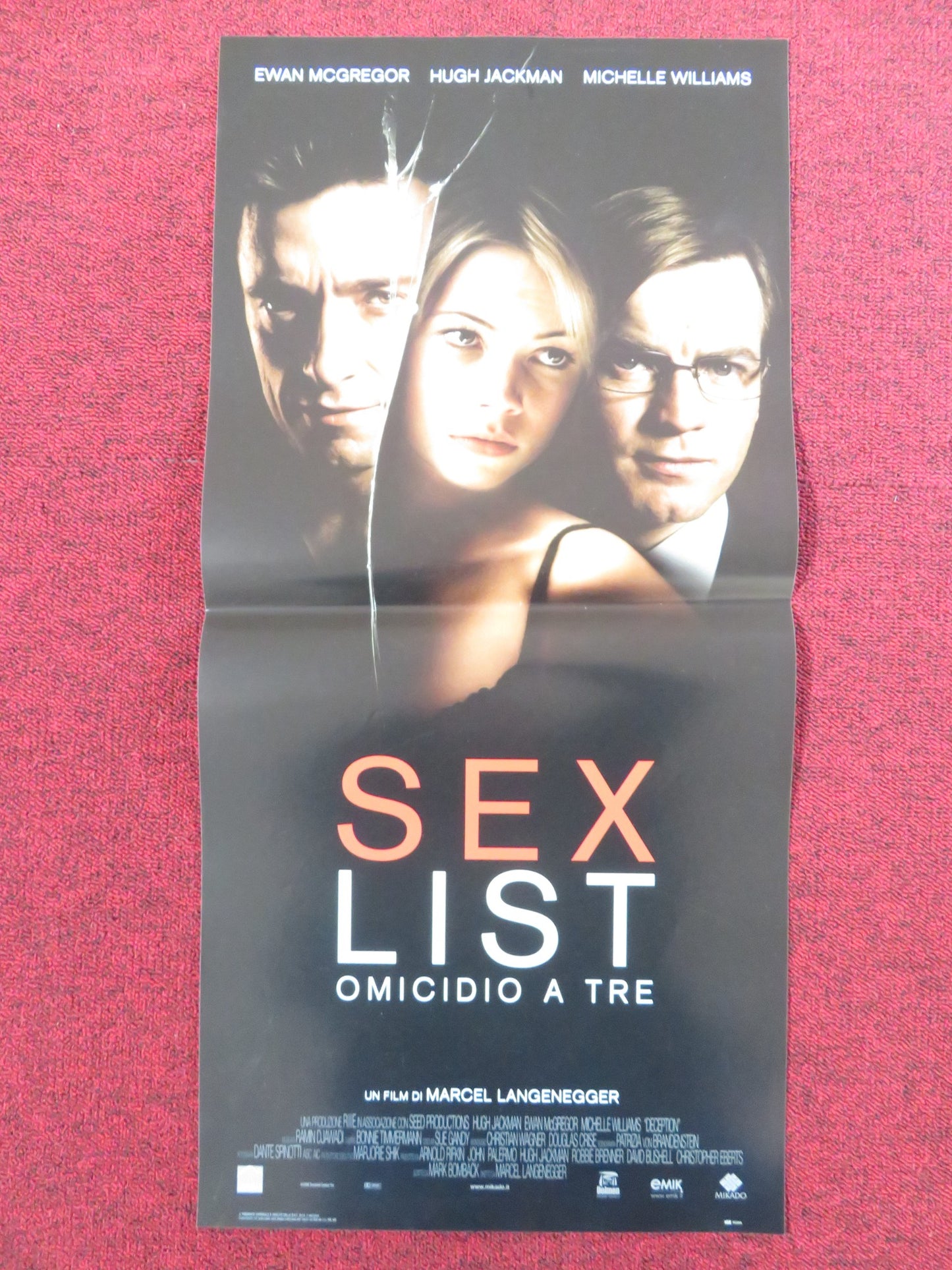 SEX LIST - OMICIDIO A TRE ITALIAN LOCANDINA POSTER EWAN MCGREGOR 2008