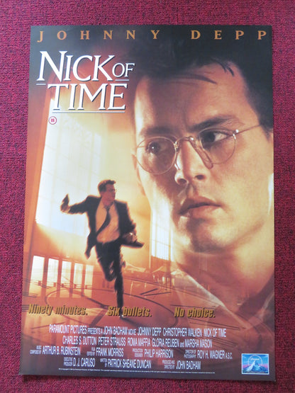 NICK OF TIME VHS VIDEO POSTER JOHNNY DEPP CHRISTOPHER WALKEN 1995