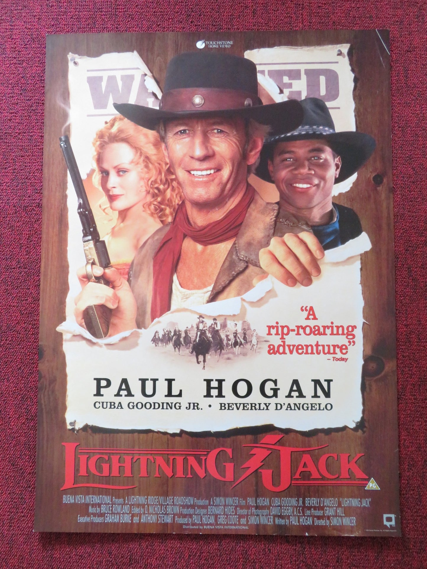 LIGHTNING JACK VHS VIDEO POSTER PAUL HOGAN CUBA GOODING JR. 1994