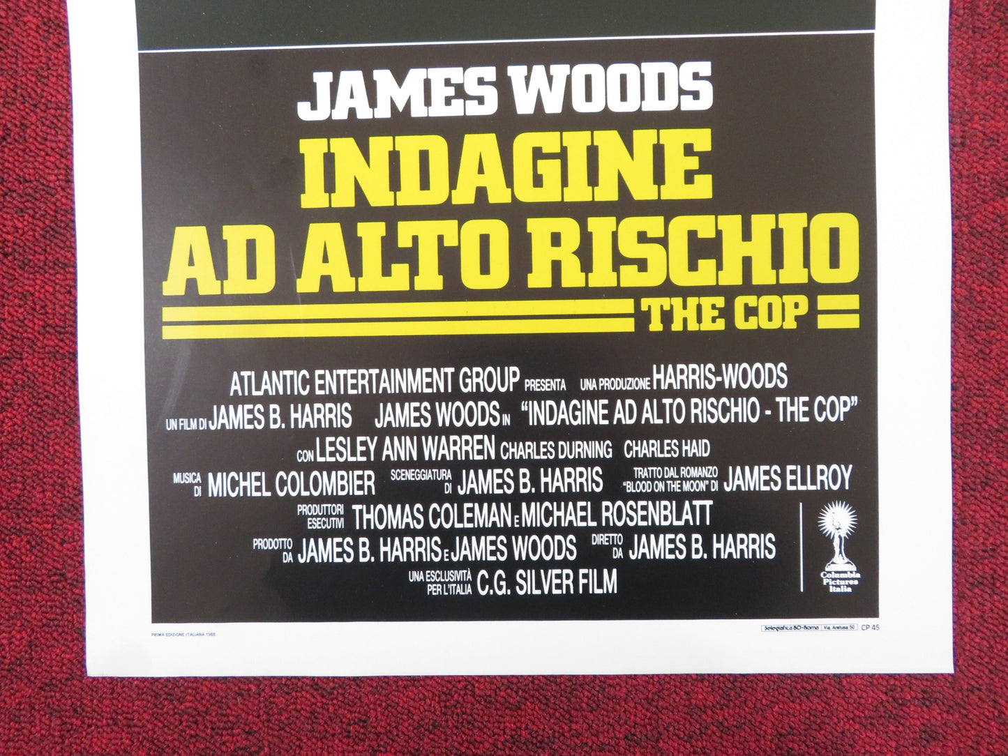 INDAGINE AD ALTO RISCHIO ITALIAN LOCANDINA POSTER JAMES WOODS 1988