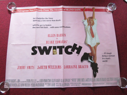 SWITCH UK QUAD ROLLED POSTER ELLEN BARKIN JIMMY SMITS 1991