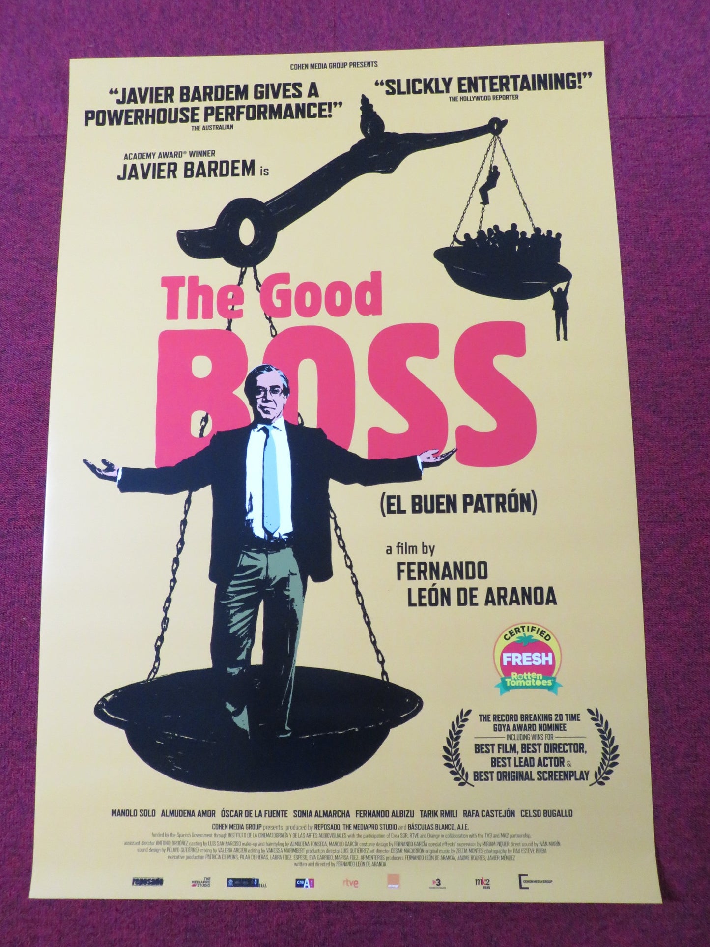 THE GOOD BOSS US ONE SHEET ROLLED POSTER JAVIER BARDEM MANOLO SOLO 2021