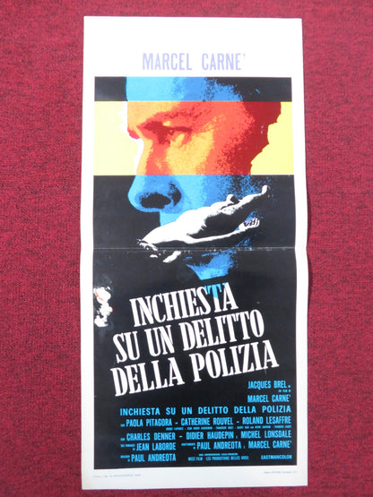 INCHIESTA SU UN DELITTO DELLA POLIZIA ITALIAN LOCANDINA POSTER JACQUES BREL 1971