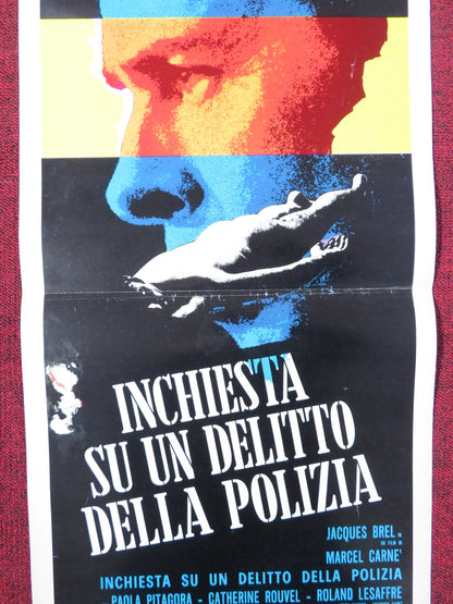 INCHIESTA SU UN DELITTO DELLA POLIZIA ITALIAN LOCANDINA POSTER JACQUES BREL 1971