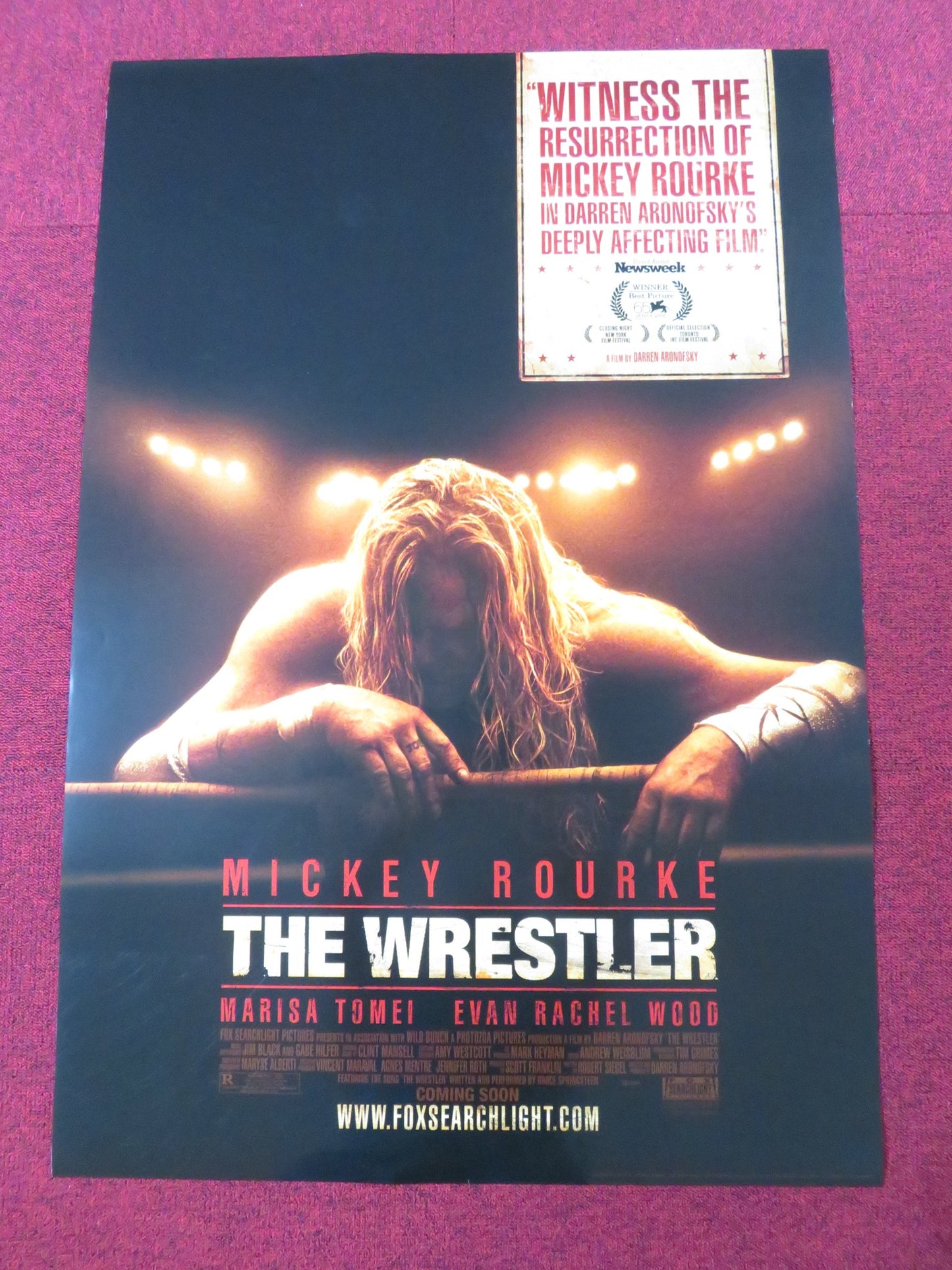 THE WRESTLER US ONE SHEET ROLLED POSTER MICKEY ROURKE MARISA TOMEI 2008