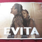 EVITA UK QUAD ROLLED POSTER MADONNA ANTONIO BANDERAS 1996