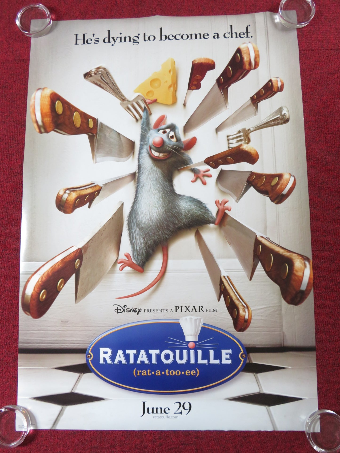 RATATOUILLE US ONE SHEET ROLLED POSTER DISNEY PATTON OSWALT IAN HOLM 2007