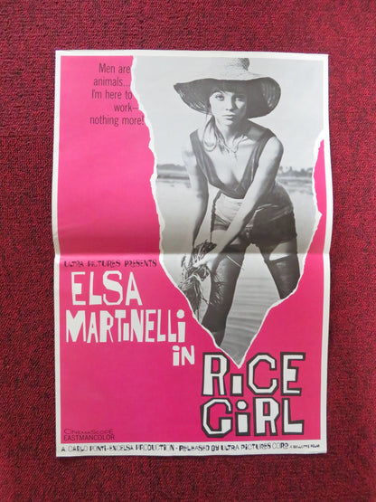 RICE GIRL UNCUT FOLDED PRESS BOOK ELSA MARTINELLI FOLCO LULLI 1956