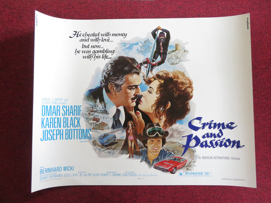 CRIME AND PASSION US HALF SHEET (22"x 28") POSTER OMAR SHARIF KAREN BLACK 1976