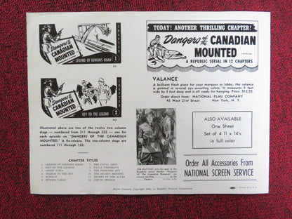 DANGERS OF THE CANADIAN MOUNTED UNCUT PRESS BOOK JIM BANNON R1956