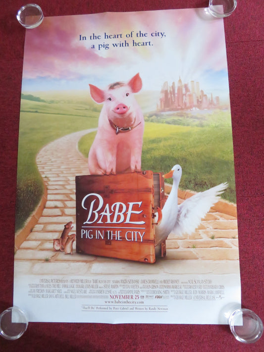 BABE: PIG IN THE CITY US ONE SHEET ROLLED POSTER MICKEY ROONEY E. DAILY 1998