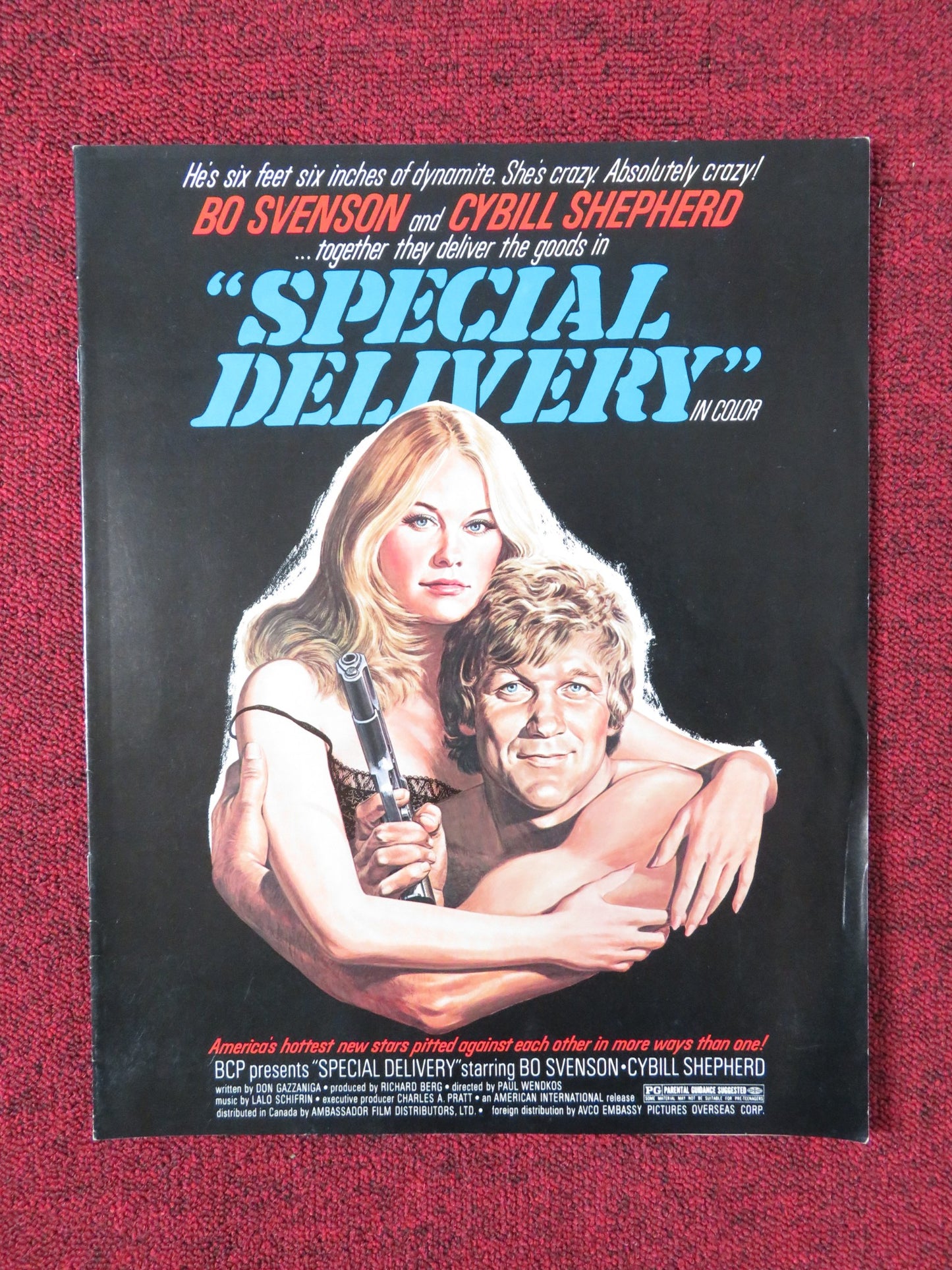 SPECIAL DELIVERY UNCUT PRESS BOOK BO SVENSON CYBILL SHEPHERD 1976