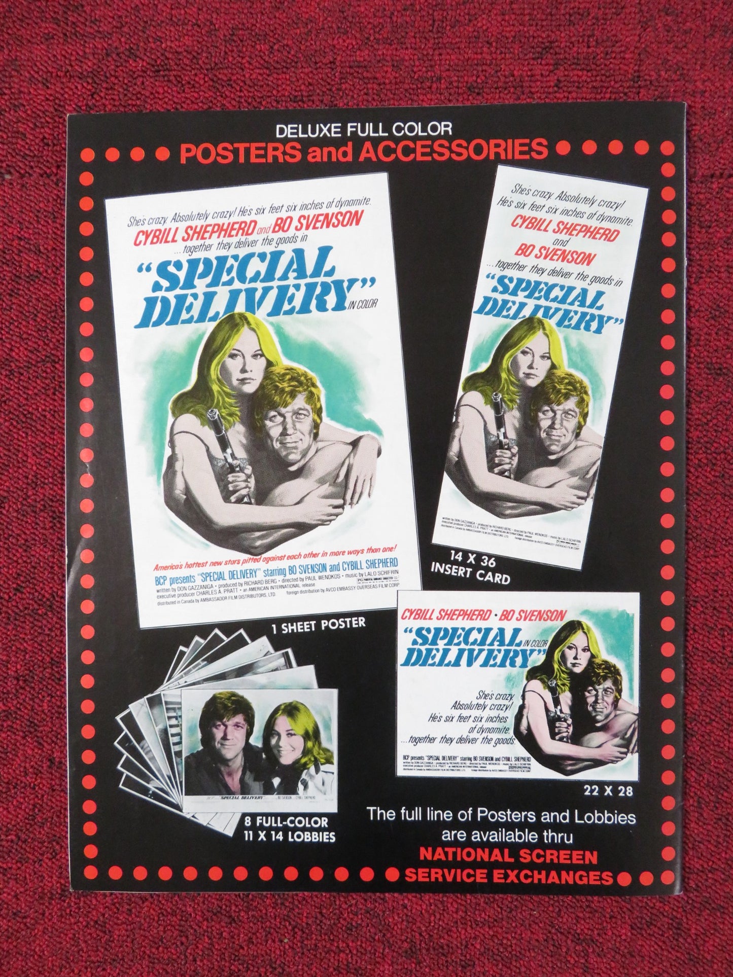 SPECIAL DELIVERY UNCUT PRESS BOOK BO SVENSON CYBILL SHEPHERD 1976