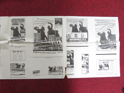 UNDERWORLD U.S.A. UNCUT FOLDED PRESS BOOK CLIFF ROBERTSON DOLORE DORN 1961