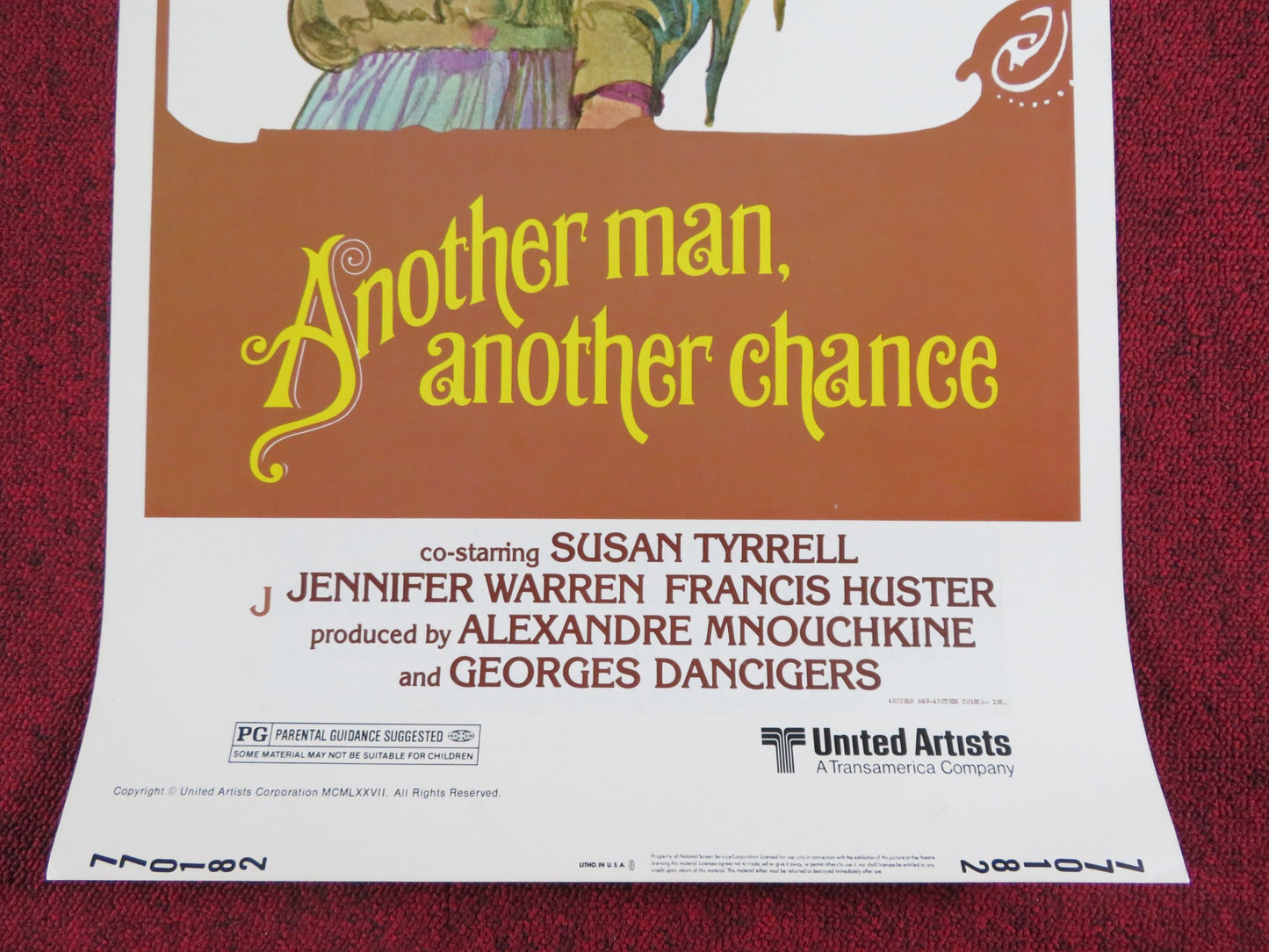 ANOTHER MAN ANOTHER CHANCE- B US INSERT POSTER JAMES CAAN BUJOLD 1977