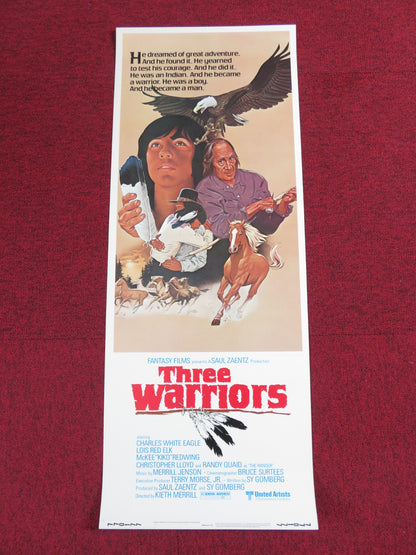 THREE WARRIORS US INSERT POSTER CHARLES WHITE EAGAL LOIS RED ELK 1977