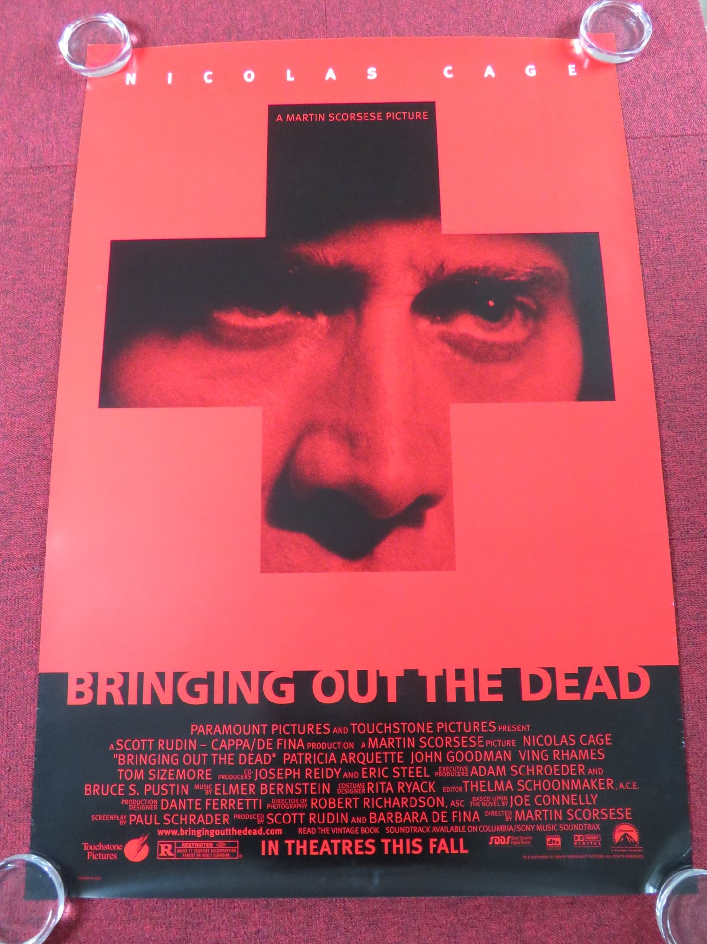 BRINGING OUT THE DEAD US ONE SHEET ROLLED POSTER NICOLAS CAGE P. ARQUETTE 1999