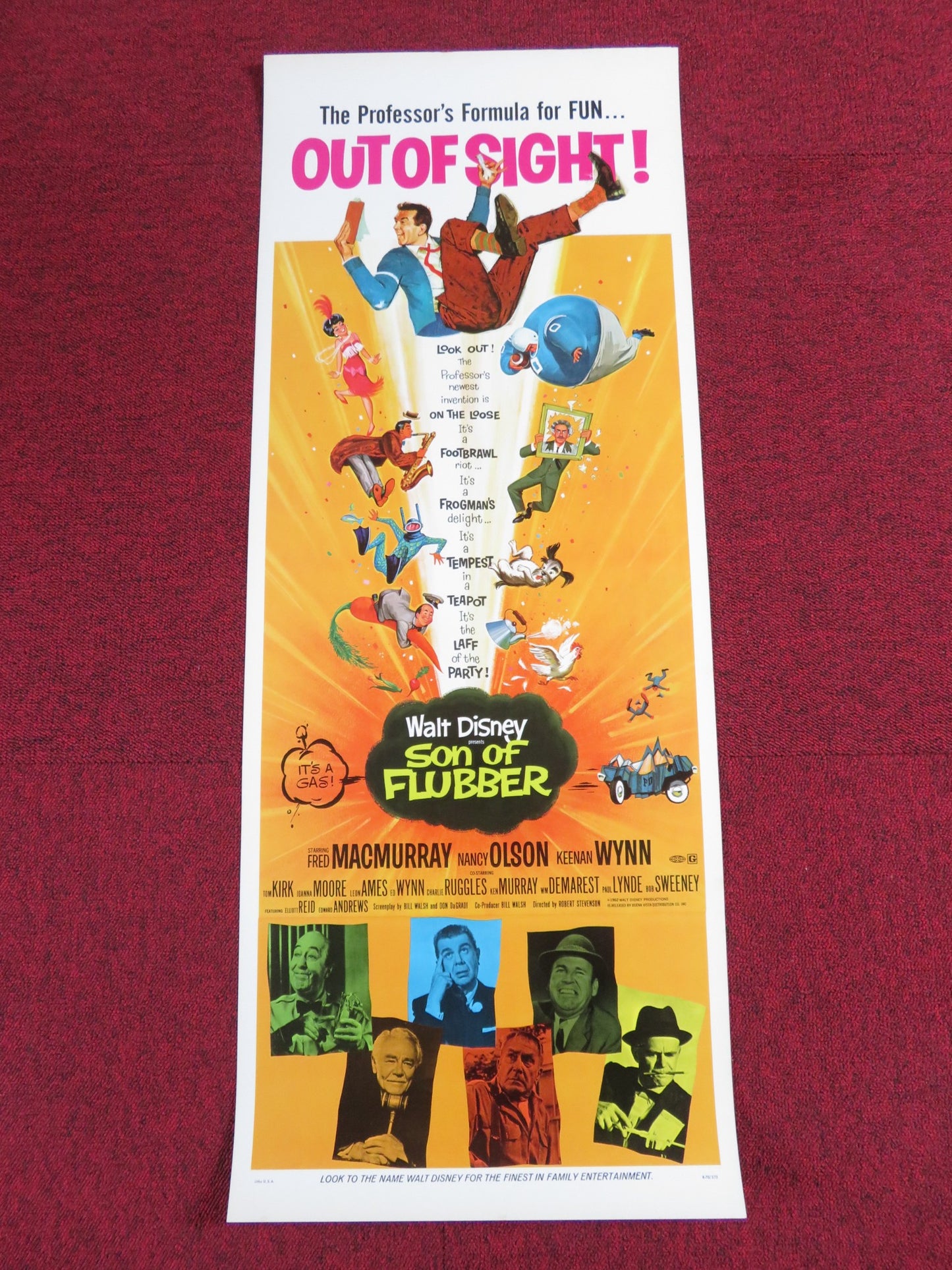 SON OF FLUBBER US INSERT POSTER DISNEY FRED MACMURRAY 1970