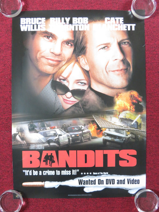 BANDITS DVD & VHS VIDEO POSTER ROLLED BRUCE WILLIS BILLY BOB THORNTON 2001