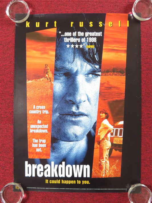 BREAKDOWN VHS VIDEO POSTER ROLLED KURT RUSSELL KATHLEEN QUINLAN 1998