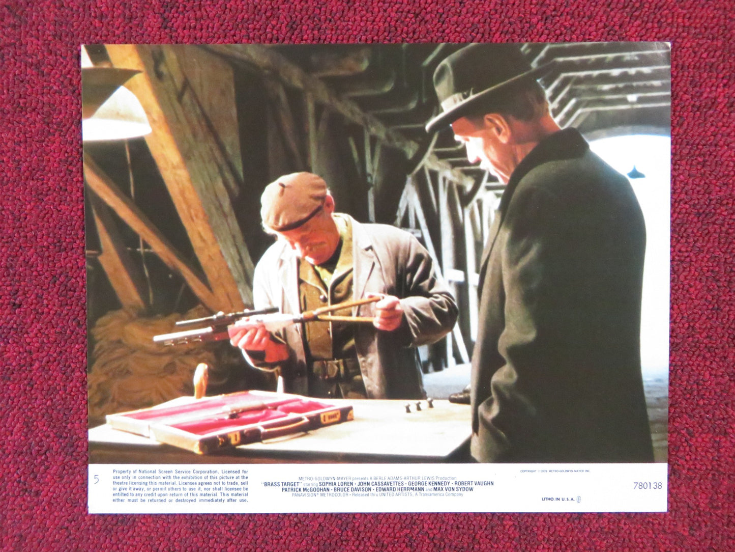 BRASS TARGET - 5 LOBBY CARD SOPHIE LOREN JOHN CASSAVETTES 1978