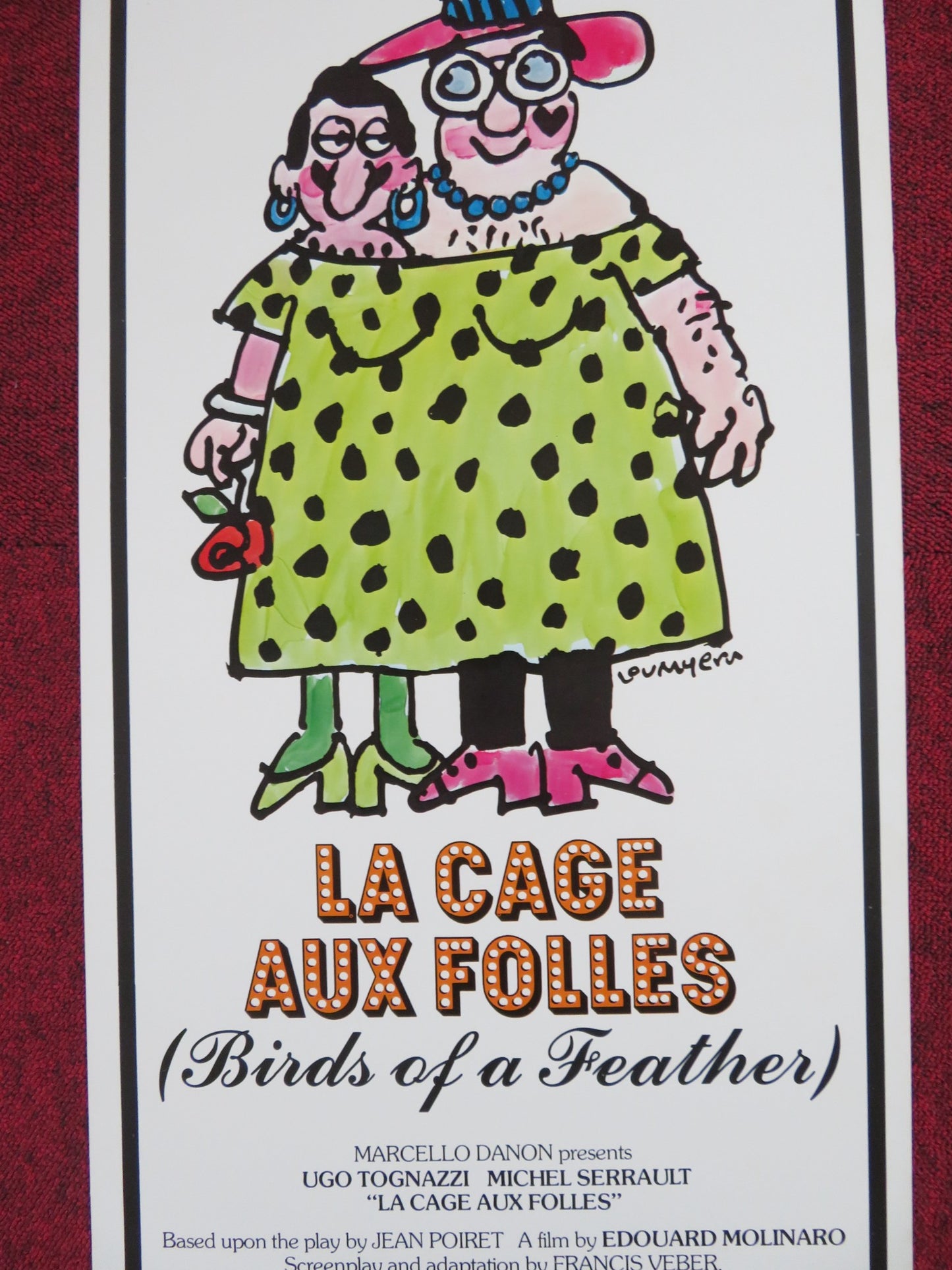 LA CAGE AUX FOLLES - STYLE B US INSERT POSTER UGO TOGNAZZI MICHEL SERRAULT 1979