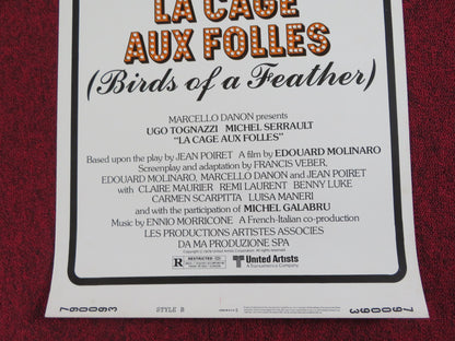 LA CAGE AUX FOLLES - STYLE B US INSERT POSTER UGO TOGNAZZI MICHEL SERRAULT 1979