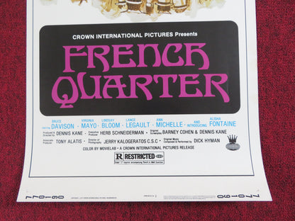 FRENCH QUARTER US INSERT POSTER VIRGINA MAYO BRUCE DAVISON 1977