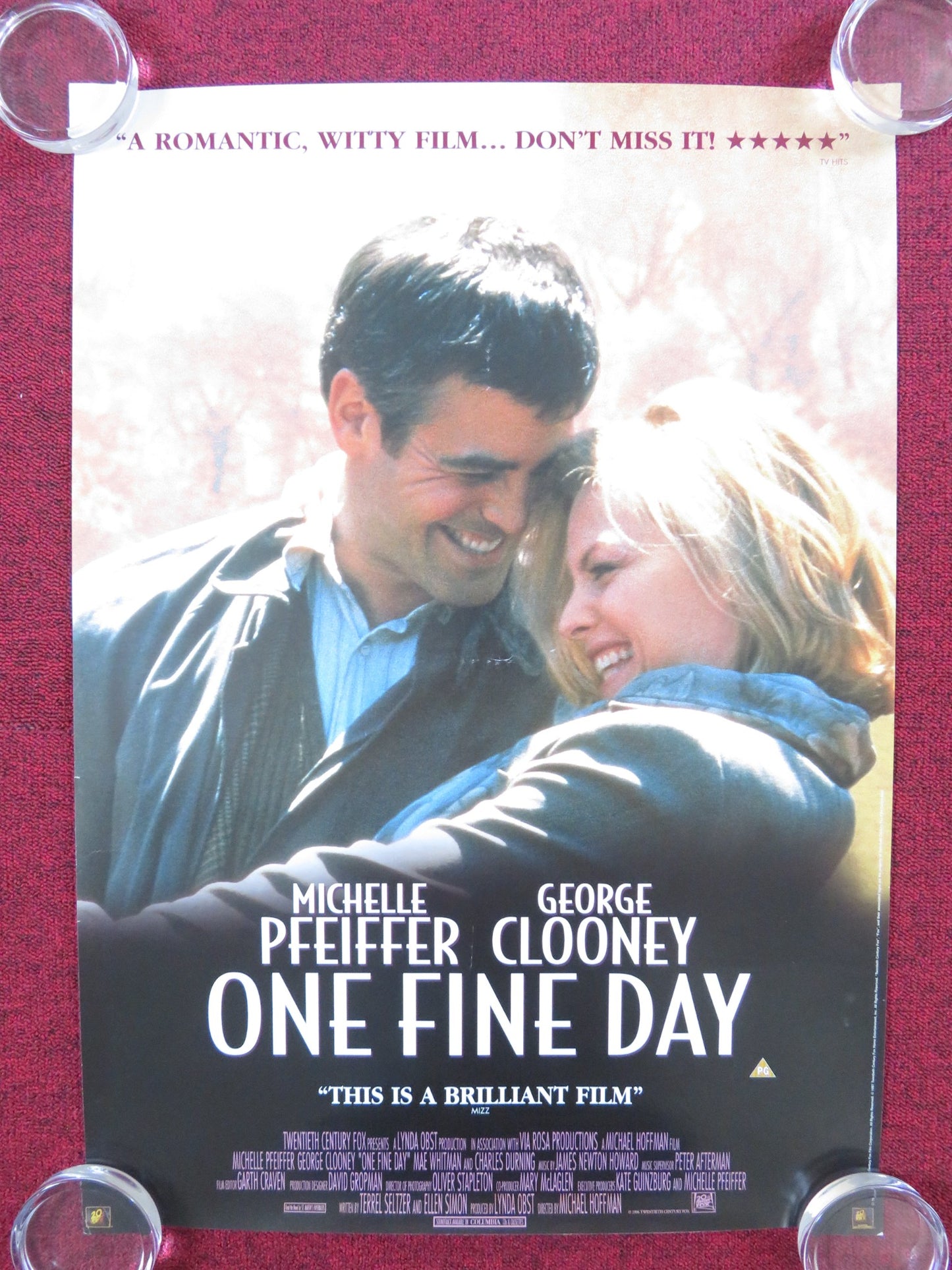 ONE FINE DAY VHS VIDEO POSTER ROLLED GEORGE CLOONEY MICHELLE PFEIFFER 1996