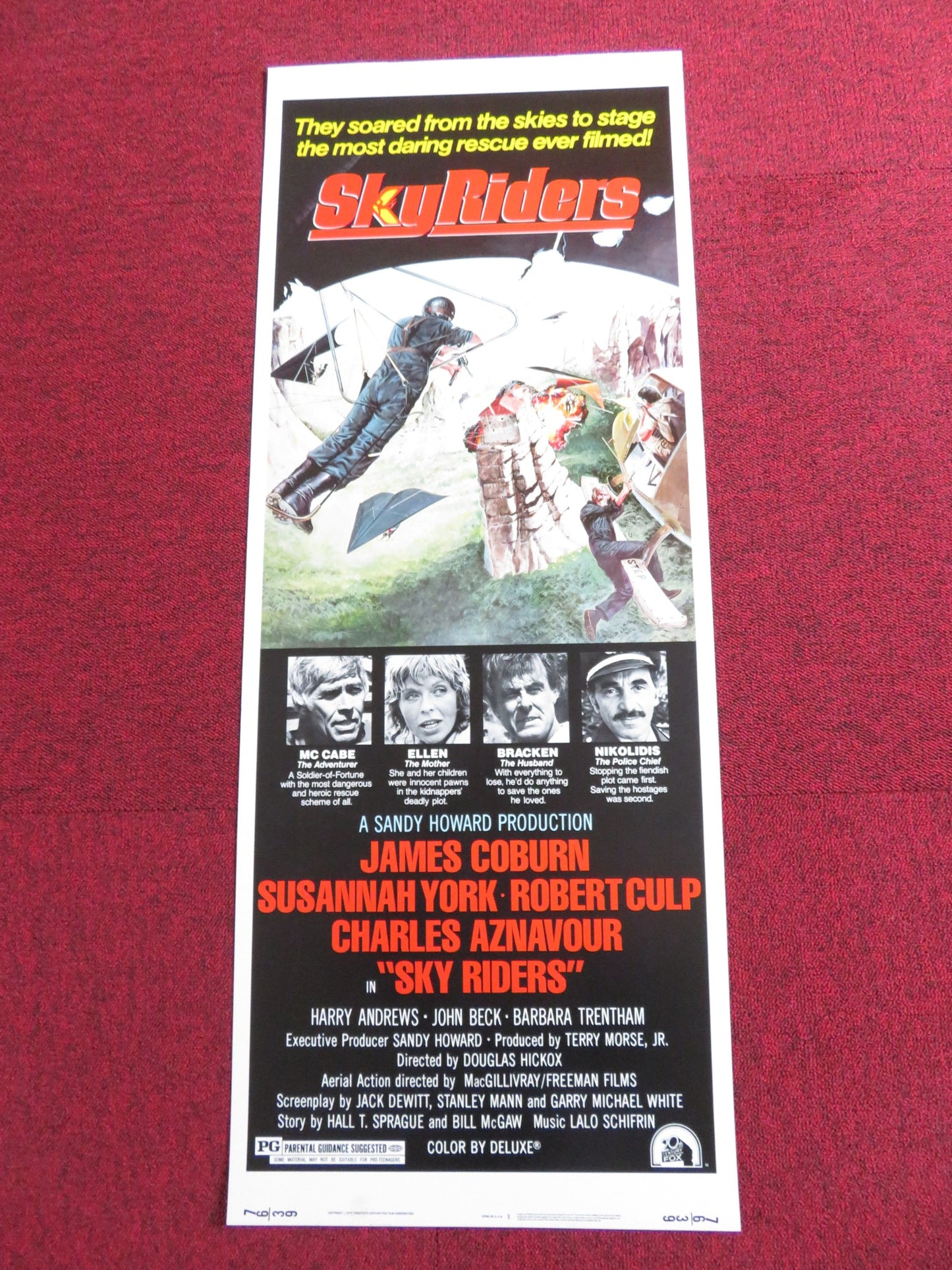 SKYRIDERS US INSERT POSTER JAMES CORBURN ROBERT CULP 1976