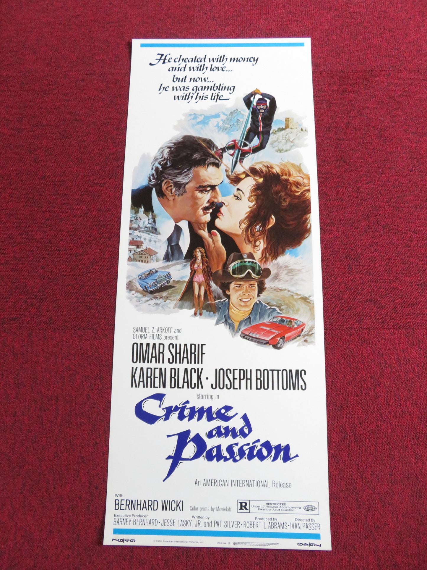 CRIME AND PASSION US INSERT POSTER OMAR SHARIF KAREN BLACK 1976