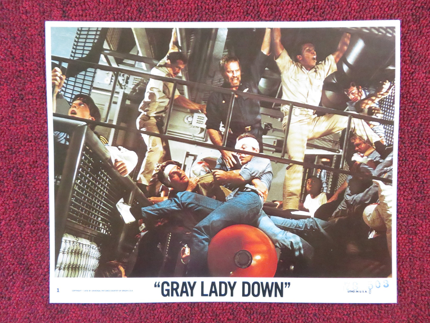 GRAY LADY DOWN - 1 LOBBY CARD CHARLTON HESTON DAVID CARRADINE 1978