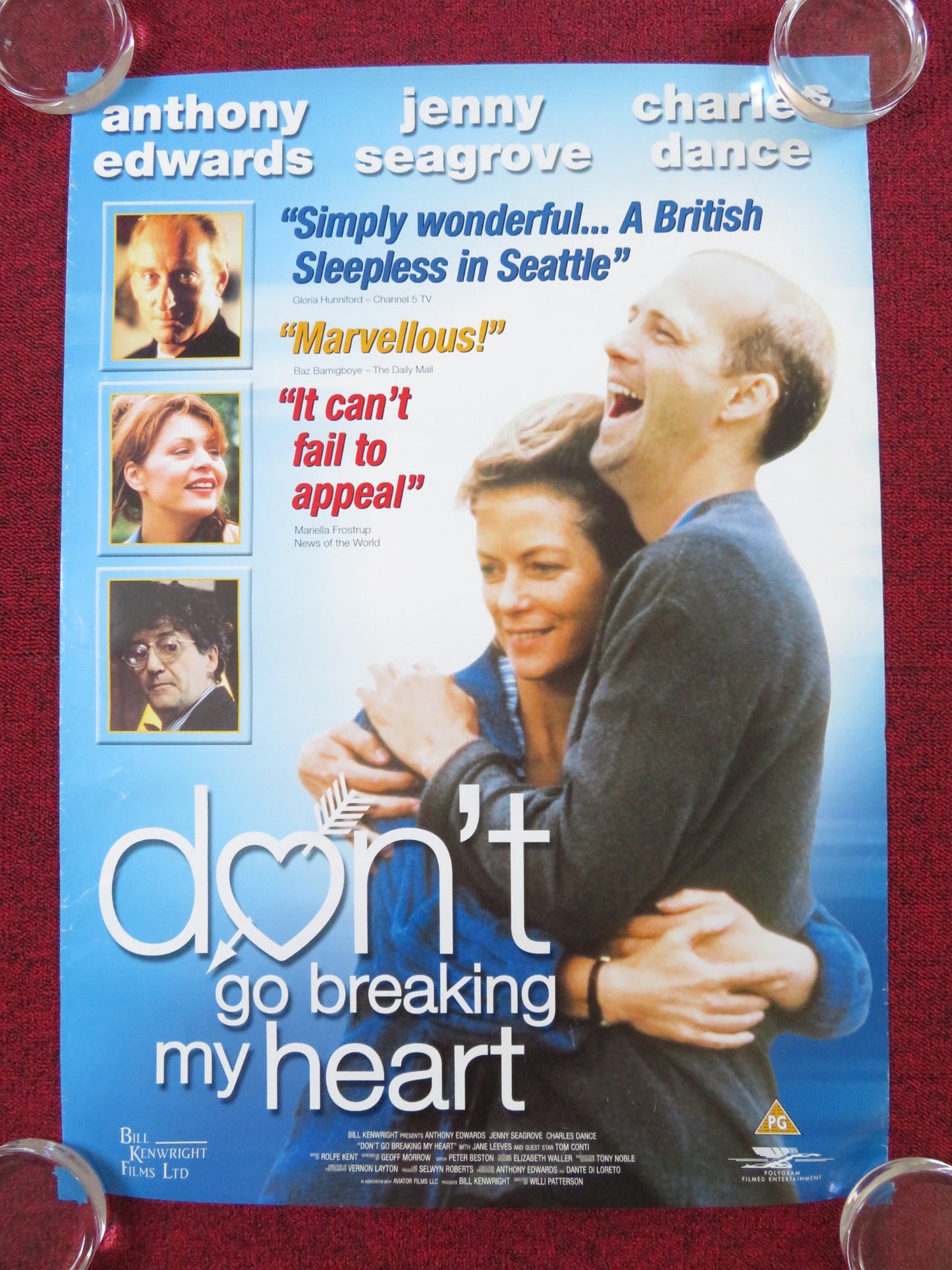 DON'T GO BREAKING MY HEART VHS VIDEO POSTER ROLLED ANTHONY EDWARDS 1999