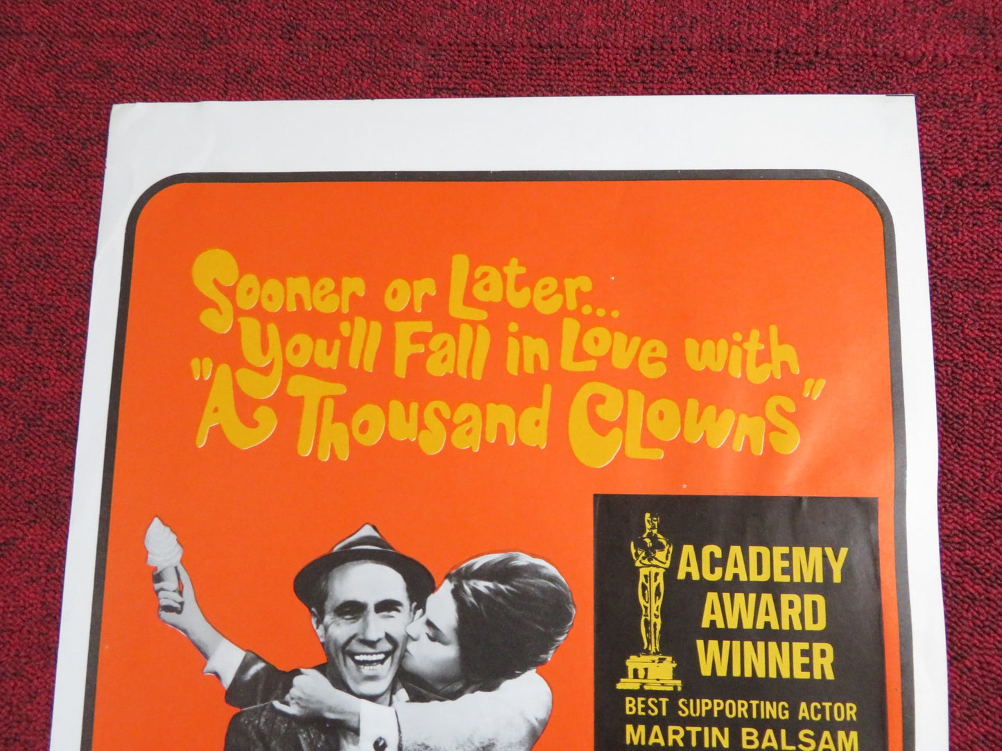 A THOUSANDS CLOWNS US INSERT POSTER JASON ROBARDS BARBARA HARRIS 1966