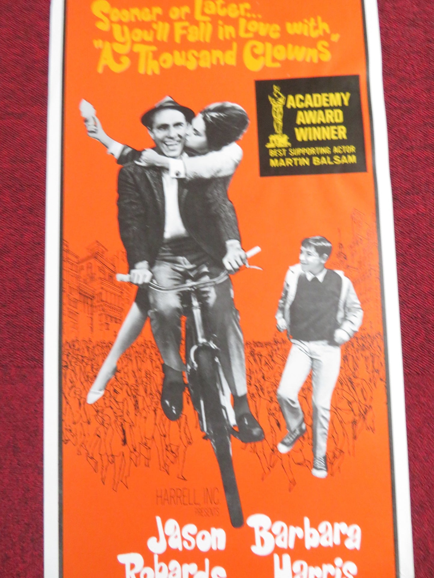 A THOUSANDS CLOWNS US INSERT POSTER JASON ROBARDS BARBARA HARRIS 1966