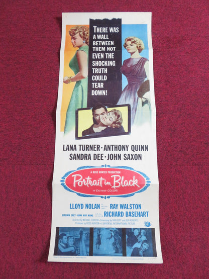 PORTRAIT IN BLACK US INSERT POSTER LANA TURNER ANTHONY QUINN 1960