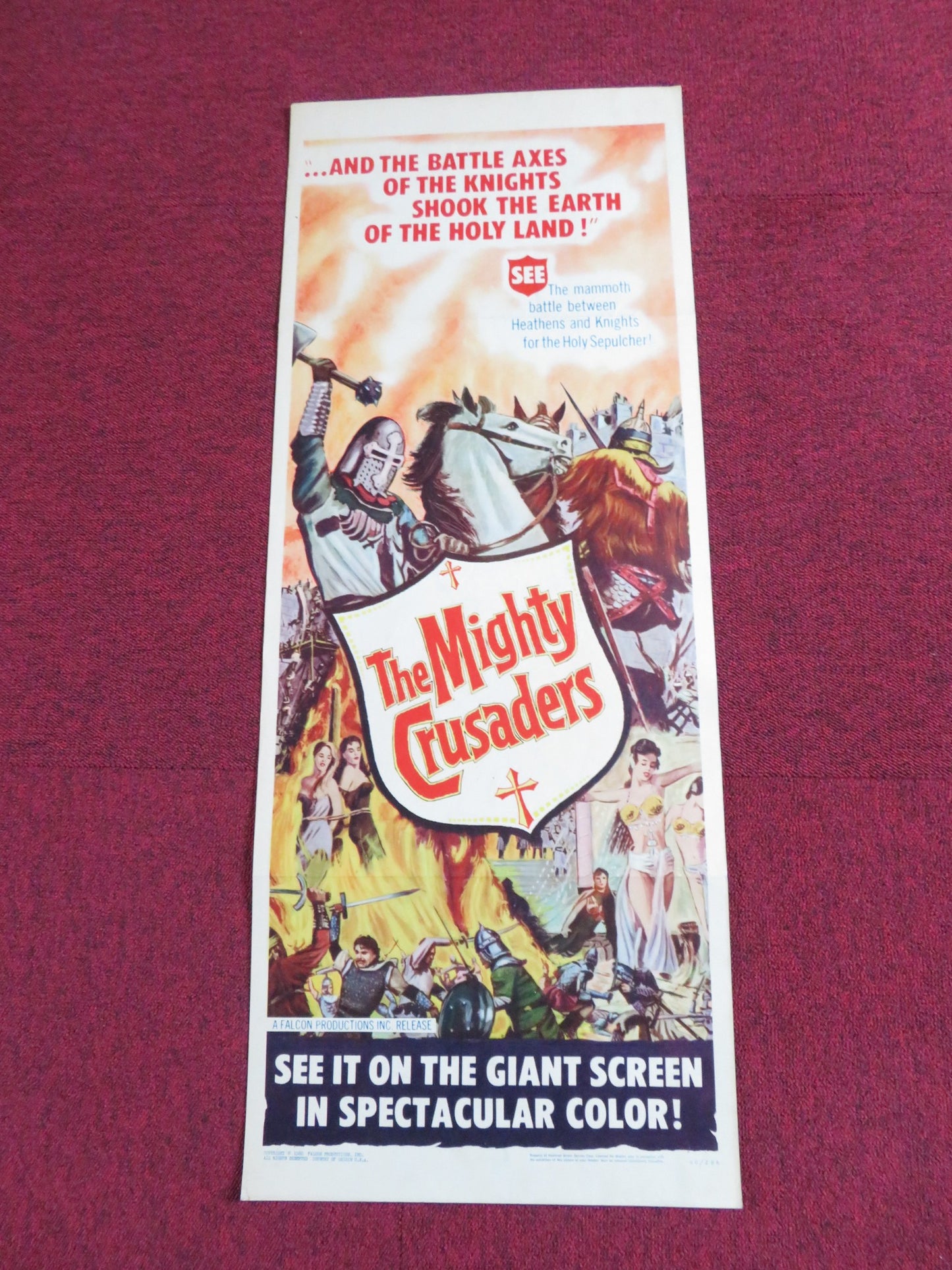 THE MIGHTY CRUSADES US INSERT POSTER FRANCISCO RABAL SYLVA KOSCINA 1960