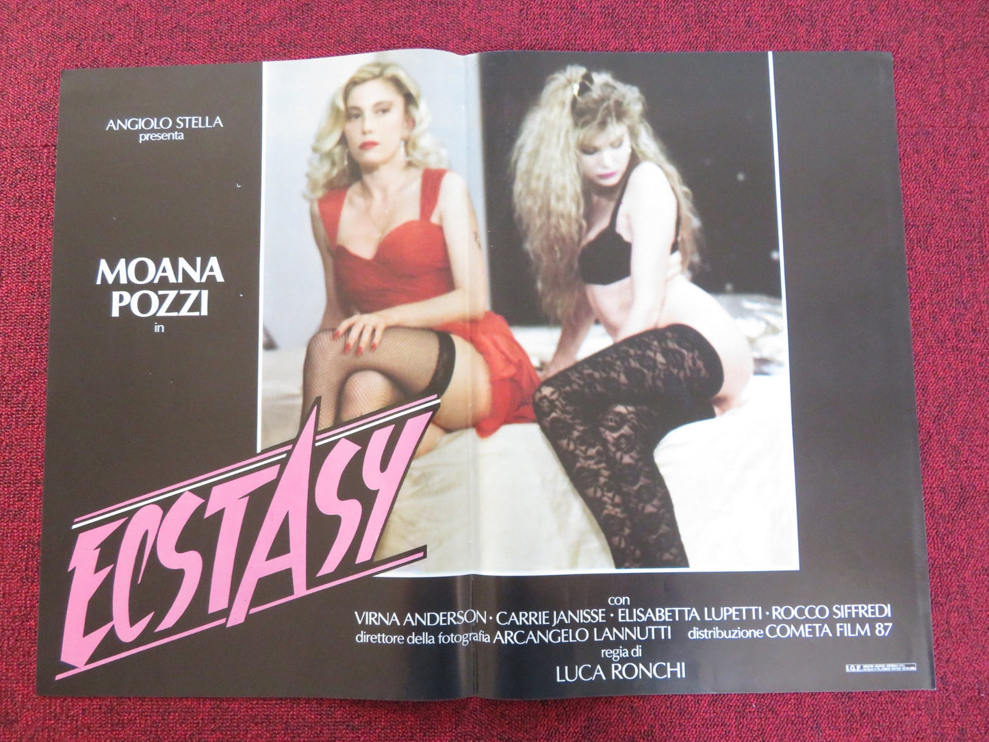 ECSTASY - A ITALIAN FOTOBUSTA POSTER MOANA POZZI VIRNA ANDERSON 1989