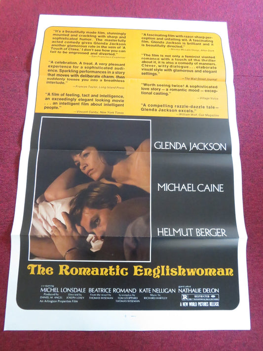THE ROMANTIC ENGLISHWOMAN US TRI FOLDED ONE SHEET ROLLED POSTER G. JACKSON 1975