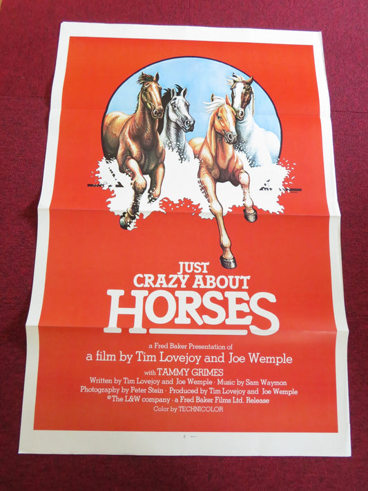 JUST CRAZY ABOUT HORSES US TRI FOLDED ONE SHEET ROLLED POSTER TAMMY GRIMES 1978