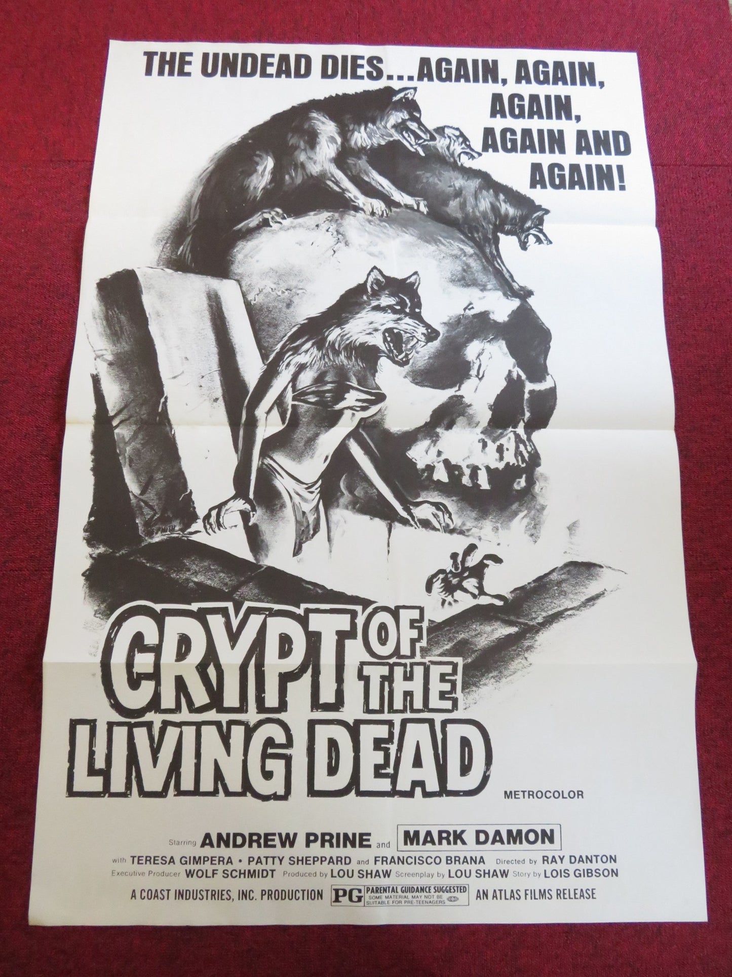 CRYPT OF THE LIVING DEAD - B US TRI FOLDED ONE SHEET ROLLED POSTER A. PINE 1973