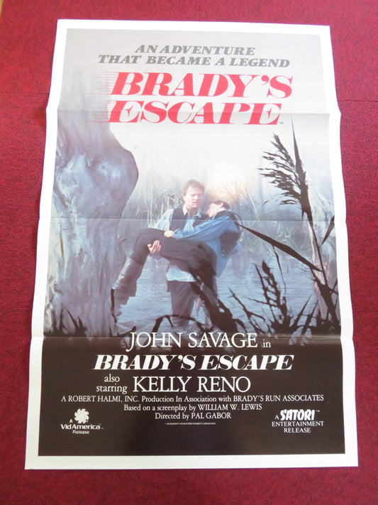 BRADY'S ESCAPE / THE LONG RIDE US TRI FOLDED ONE SHEET ROLLED POSTER SAVAGE 1983