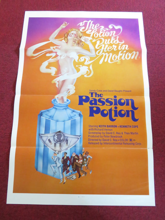 THE PASSION POTION US TRI FOLDED ONE SHEET ROLLED POSTER KEITH BARRON 1971